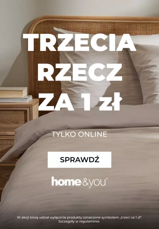 home&you - gazetka promocyjna Trzecia rzecz za 1 zł od poniedziałku 13.01 do wtorku 14.01