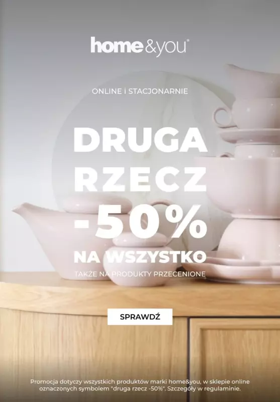 home&you - gazetka promocyjna Druga rzecz -50% NA WSZYSTKO! od piątku 17.01 do wtorku 21.01