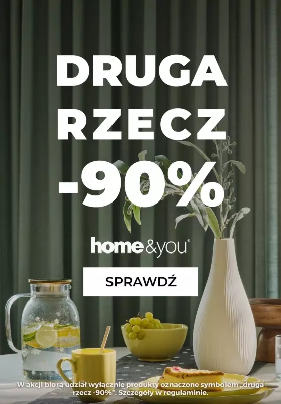 home&you - gazetka promocyjna -90% na drugą rzecz! od soboty 08.02 do wtorku 11.02