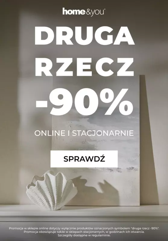 home&you - gazetka promocyjna Druga rzecz -90% od poniedziałku 26.05 do wtorku 27.05