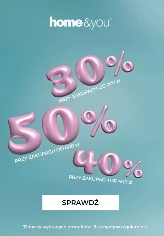 home&you - gazetka promocyjna Noc rabatów! od środy 16.07 do czwartku 17.07