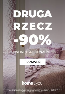 home&you - gazetka promocyjna -90% na drugą rzecz! od czwartku 14.08 do wtorku 19.08