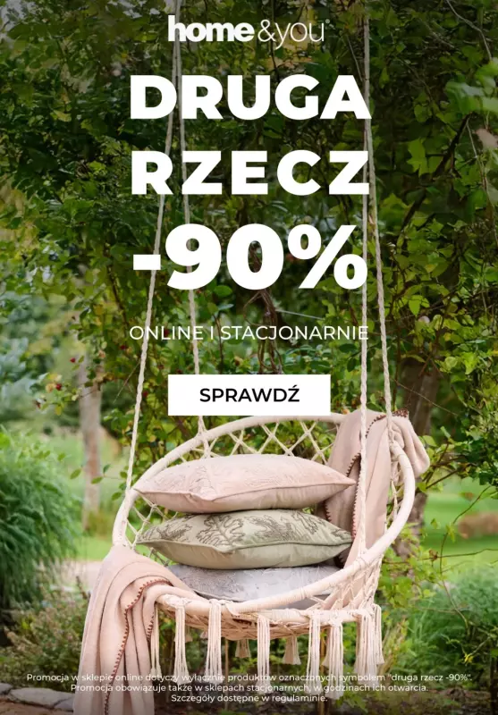 home&you - gazetka promocyjna Druga rzecz -90% od piątku 19.09 do wtorku 23.09