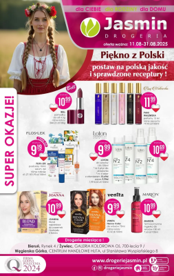 Drogerie Jasmin - gazetka promocyjna Gazetka od poniedziałku 11.08 do niedzieli 31.08
