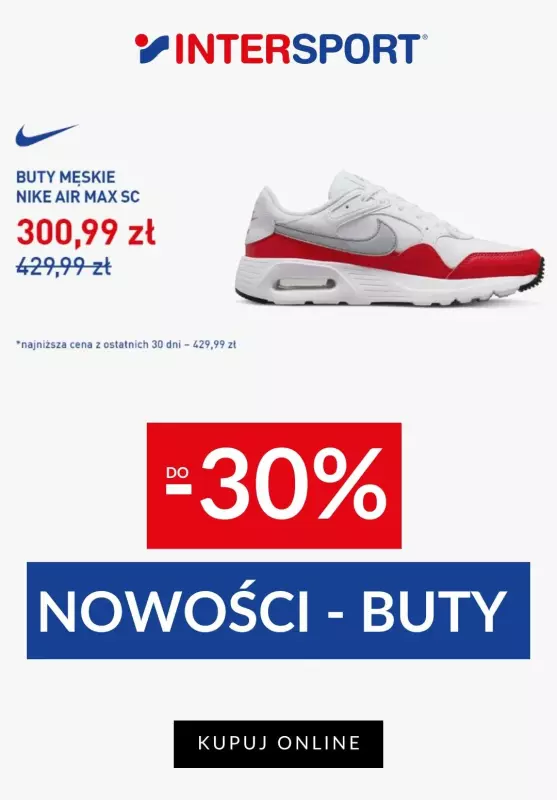 Intersport - gazetka promocyjna Do -30% na buty sportowe od wtorku 21.05 