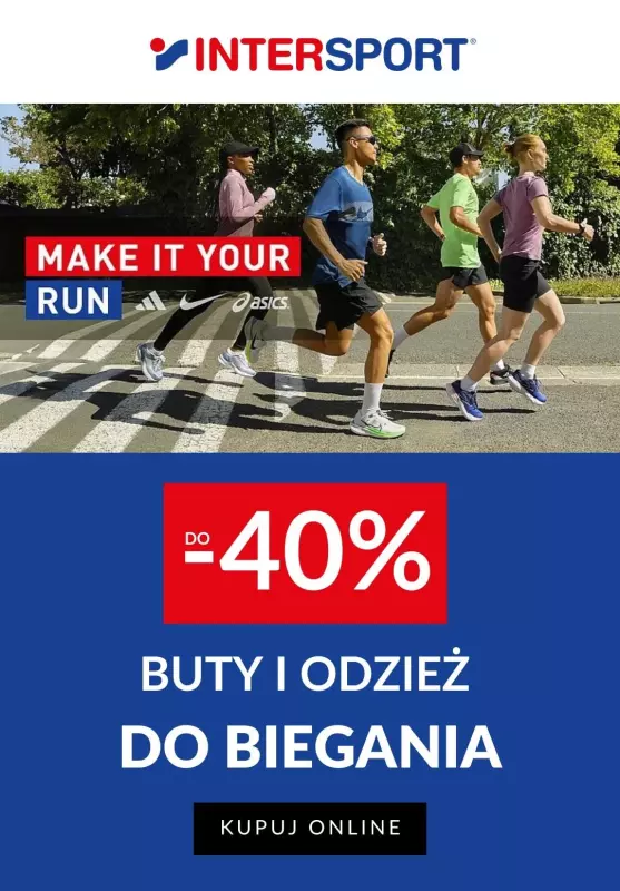 Intersport - gazetka promocyjna Do -40% na buty i odzież do biegania od środy 21.08 