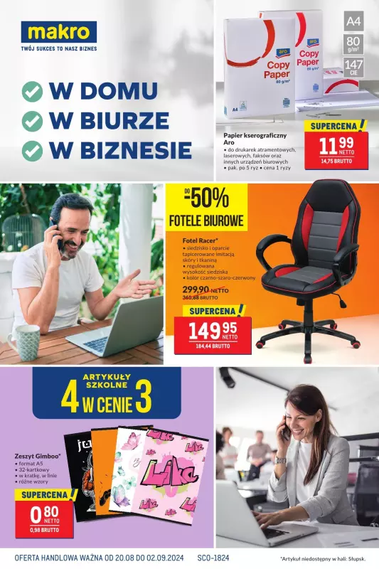 Makro - gazetka promocyjna Gazetka W domu, w biurze, w biznesie od wtorku 20.08 do poniedziałku 02.09