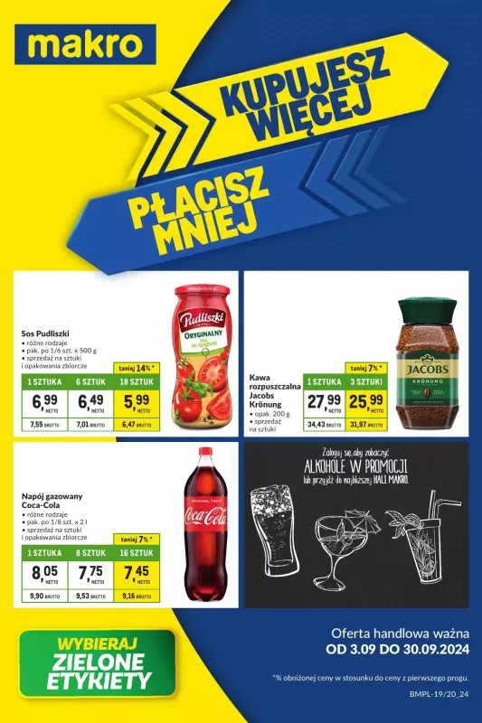 Makro - gazetka promocyjna Kupujesz więcej płacisz mniej od wtorku 03.09 do poniedziałku 30.09