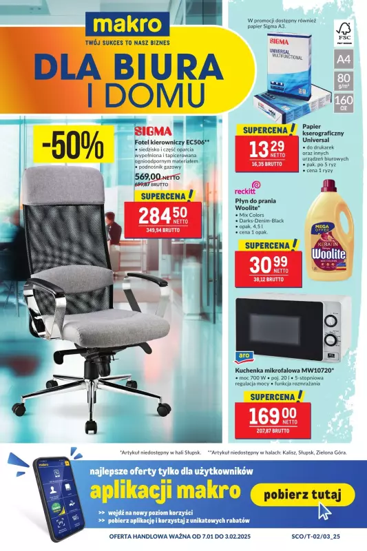 Makro - gazetka promocyjna Oferta dla biura i domu od wtorku 07.01 do poniedziałku 03.02