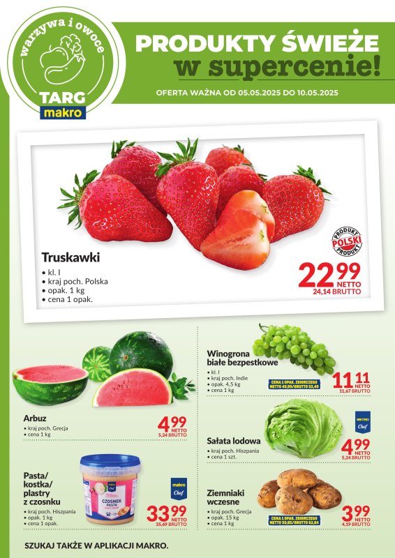 Makro - gazetka promocyjna Targ MAKRO - oferta świeża w super cenach! od piątku 09.05 do soboty 10.05 - strona 5