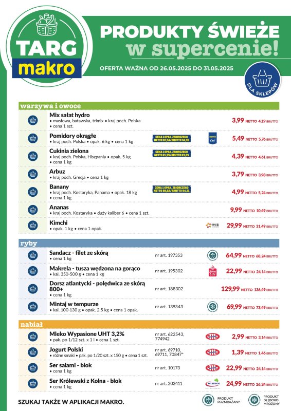 Makro - gazetka promocyjna Targ MAKRO - oferta świeża w super cenach! od poniedziałku 26.05 do soboty 31.05 - strona 7