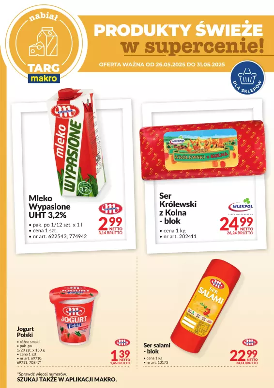 Makro - gazetka promocyjna Targ MAKRO - oferta świeża w super cenach! od poniedziałku 26.05 do soboty 31.05