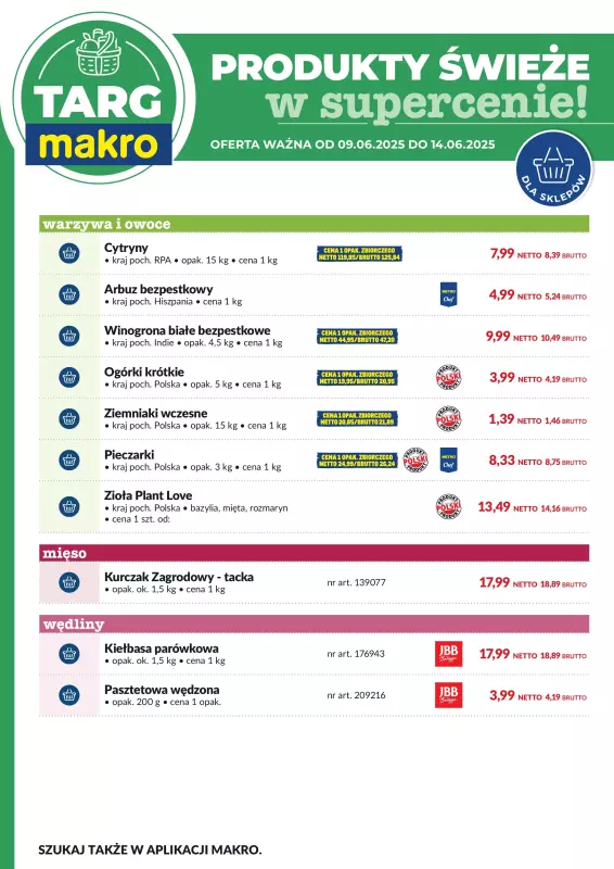 Makro - gazetka promocyjna Targ MAKRO - oferta świeża w super cenach! od poniedziałku 09.06 do soboty 14.06 - strona 7