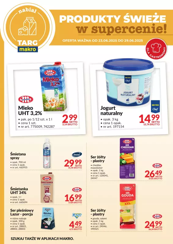 Makro - gazetka promocyjna Targ MAKRO - oferta świeża w super cenach! od poniedziałku 23.06 do niedzieli 29.06