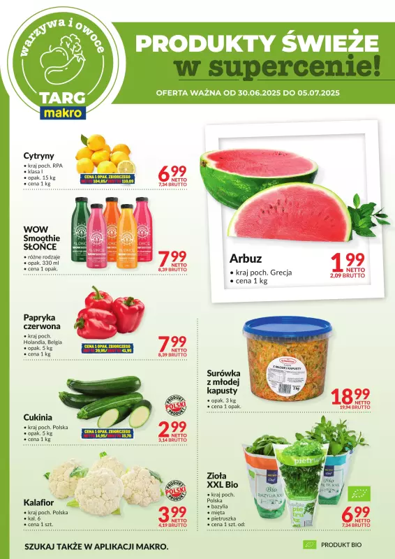 Makro - gazetka promocyjna Targ MAKRO - oferta świeża w super cenach! od poniedziałku 30.06 do soboty 05.07 - strona 5