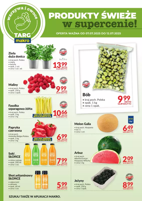 Makro - gazetka promocyjna Targ Makro - świeża oferta w super cenach! od poniedziałku 07.07 do soboty 12.07 - strona 5
