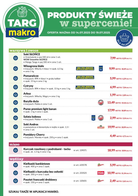 Makro - gazetka promocyjna Targ MAKRO - oferta świeża w super cenach! od poniedziałku 14.07 do soboty 19.07 - strona 8