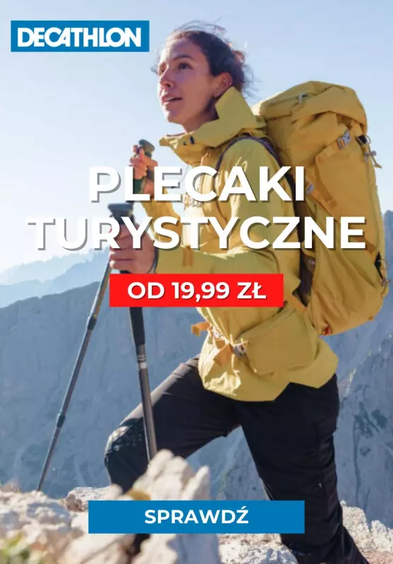 Decathlon - gazetka promocyjna Plecaki turystyczne od 19,99 zł od środy 15.05 