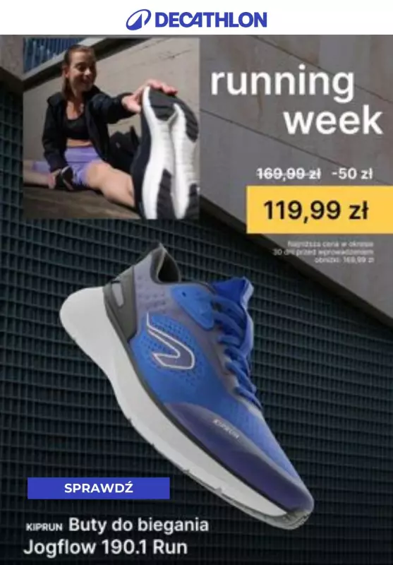 Decathlon - gazetka promocyjna Running week - okazje biegowe od poniedziałku 08.07 