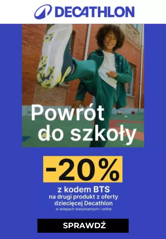 Decathlon - gazetka promocyjna -20% na drugi tańszy produkt z oferty dziecięcej od poniedziałku 19.08 do niedzieli 08.09