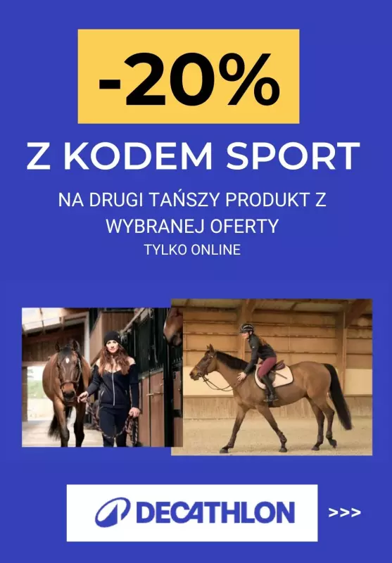 Decathlon - gazetka promocyjna -20% na drugi produkt z jeździectwa od wtorku 29.10 do niedzieli 10.11