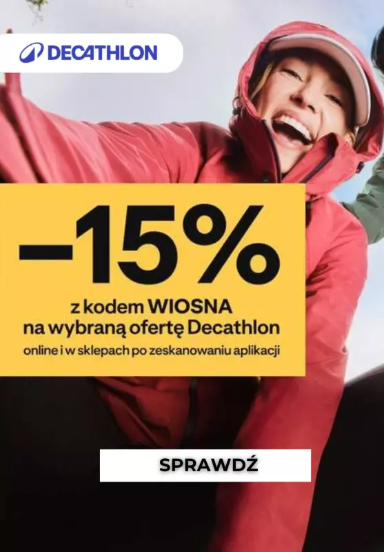 Decathlon - gazetka promocyjna -15% na wybraną ofertę od poniedziałku 10.03 do czwartku 27.03