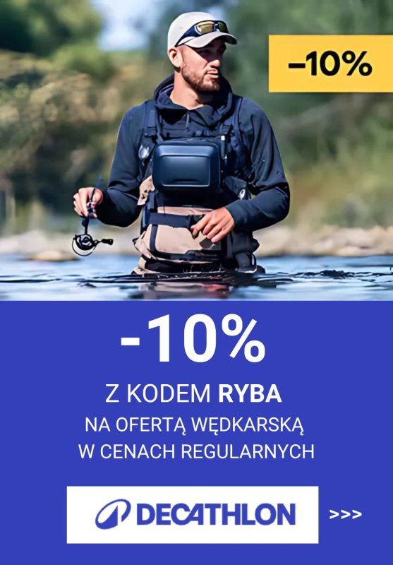 Decathlon - gazetka promocyjna -10% na ofertę wędkarską od poniedziałku 28.04 do niedzieli 11.05
