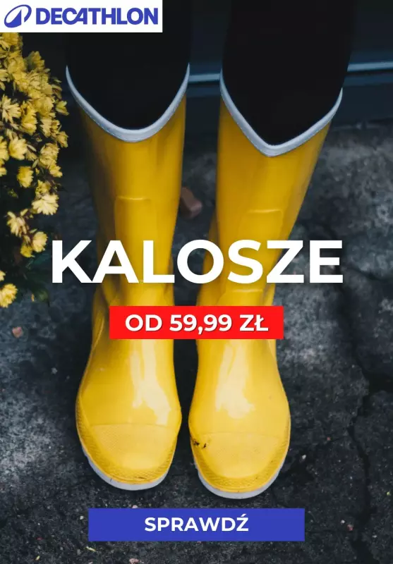 Decathlon - gazetka promocyjna Kalosze na deszczowe dni od czwartku 10.07 