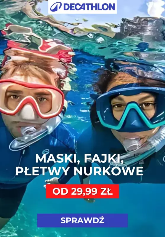 Decathlon - gazetka promocyjna Maski, fajki, płetwy nurkowe od wtorku 22.07 