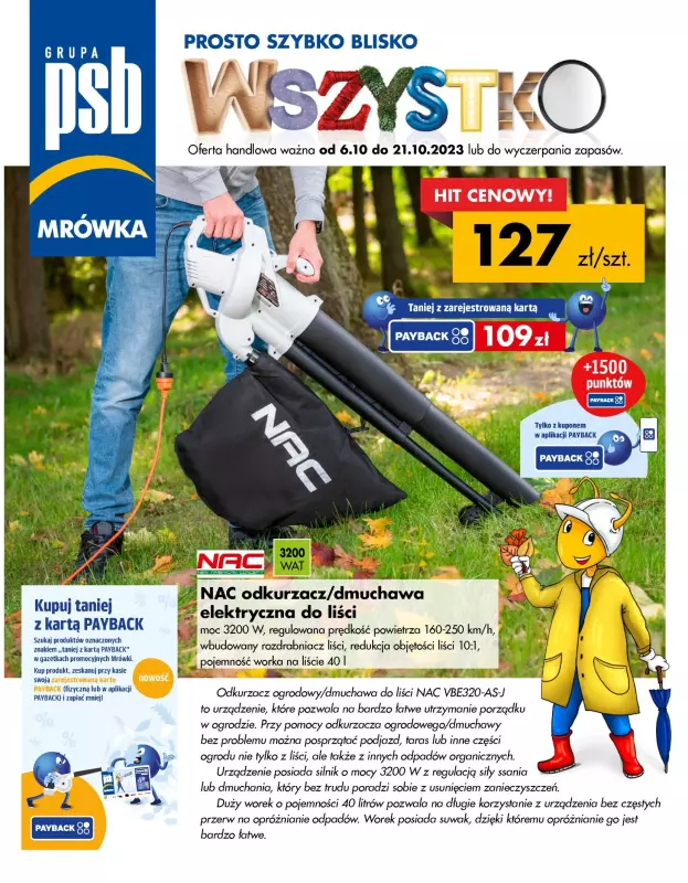 PSB Mrówka - gazetka promocyjna Gazetka od piątku 06.10 do soboty 21.10