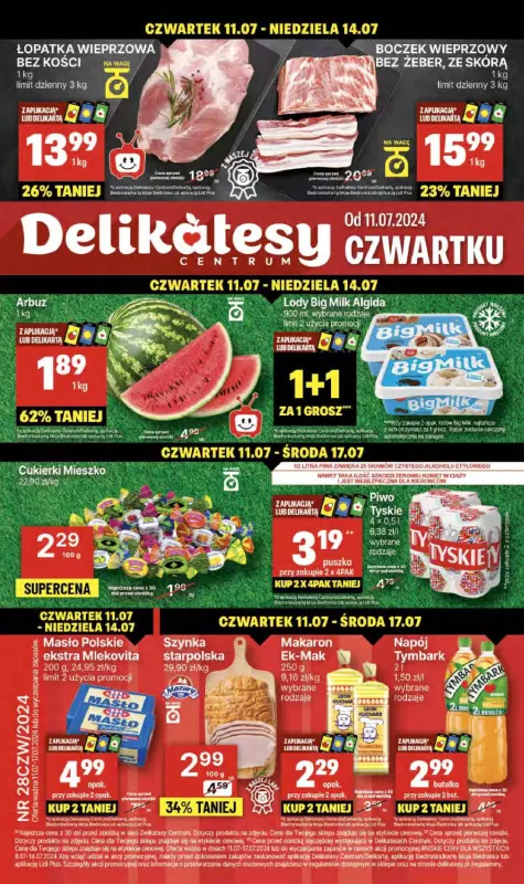 Delikatesy Centrum - gazetka promocyjna Gazetka od czwartku od czwartku 11.07 do środy 17.07