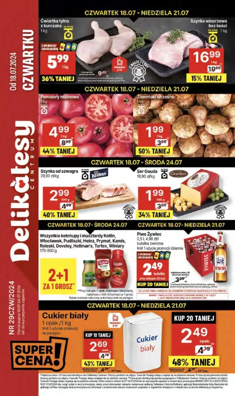 Delikatesy Centrum - gazetka promocyjna Gazetka od czwartku 18.07 do środy 24.07