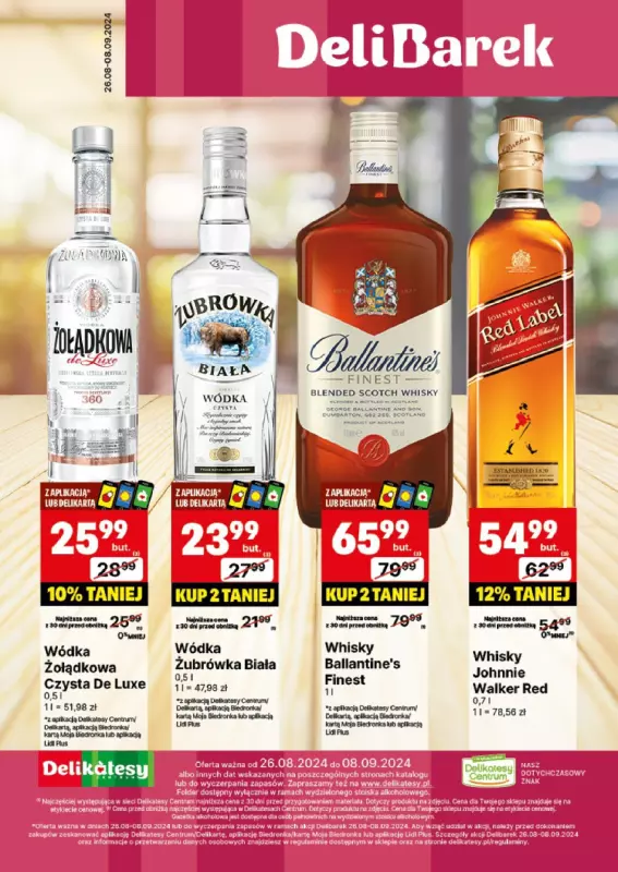 Delikatesy Centrum - gazetka promocyjna Gazetka alkoholowa  do niedzieli 08.09