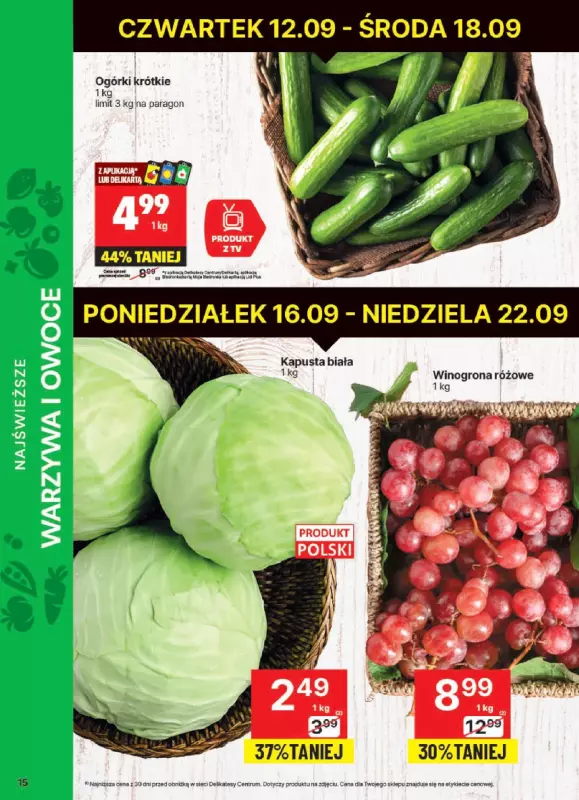 Delikatesy Centrum - gazetka promocyjna Gazetka  do niedzieli 22.09 - strona 15