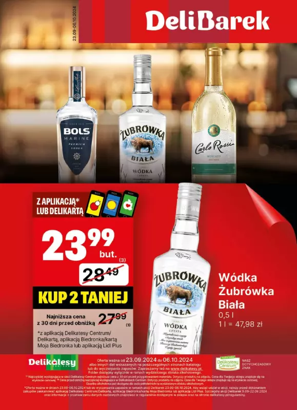 Delikatesy Centrum - gazetka promocyjna Gazetka alkoholowa  do niedzieli 06.10