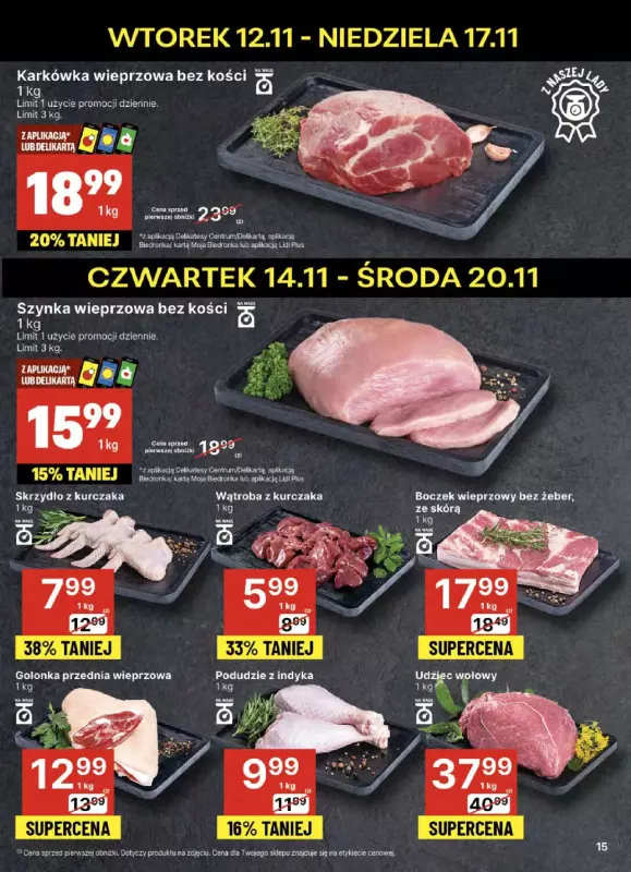 Delikatesy Centrum - gazetka promocyjna Gazetka  do środy 20.11 - strona 15