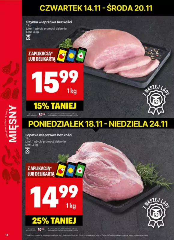 Delikatesy Centrum - gazetka promocyjna Gazetka  do niedzieli 24.11 - strona 14