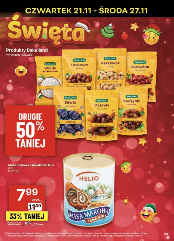 Delikatesy Centrum - gazetka promocyjna Gazetka  do środy 27.11 - strona 33