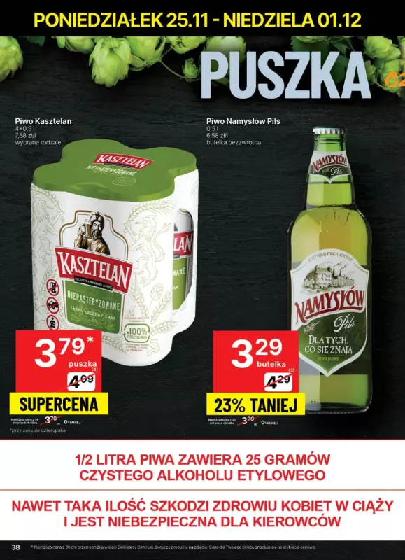 Delikatesy Centrum - gazetka promocyjna Gazetka  do niedzieli 01.12 - strona 38