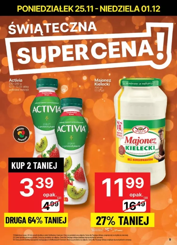 Delikatesy Centrum - gazetka promocyjna Gazetka  do niedzieli 01.12 - strona 9