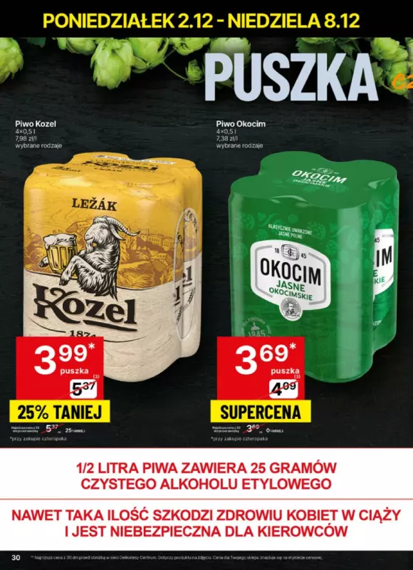 Delikatesy Centrum - gazetka promocyjna Gazetka od poniedziałku 02.12 do niedzieli 08.12 - strona 30