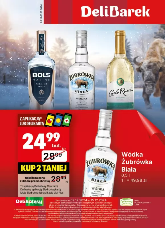 Delikatesy Centrum - gazetka promocyjna Gazetka alkoholowa  do niedzieli 15.12