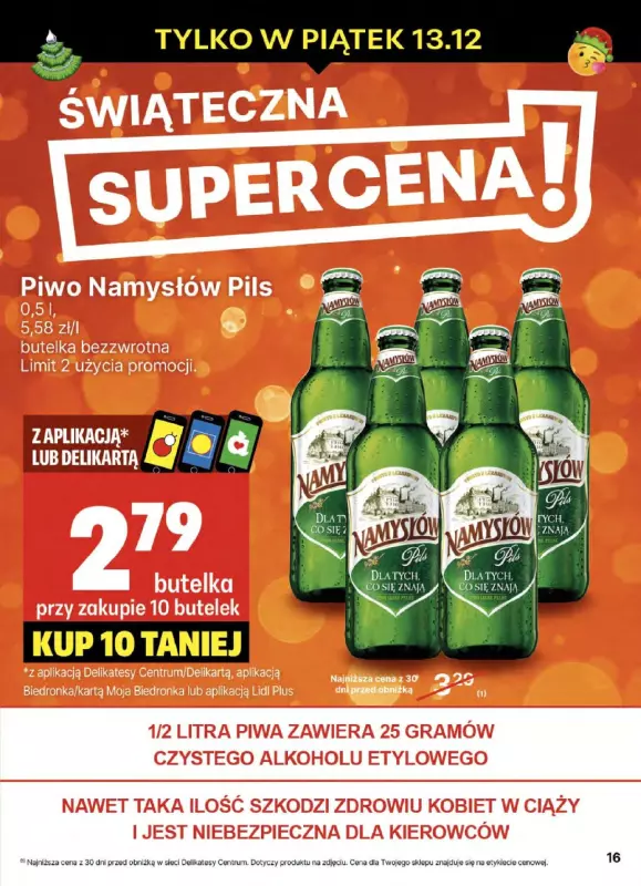 Delikatesy Centrum - gazetka promocyjna Gazetka od czwartku od czwartku 12.12 do środy 18.12 - strona 16