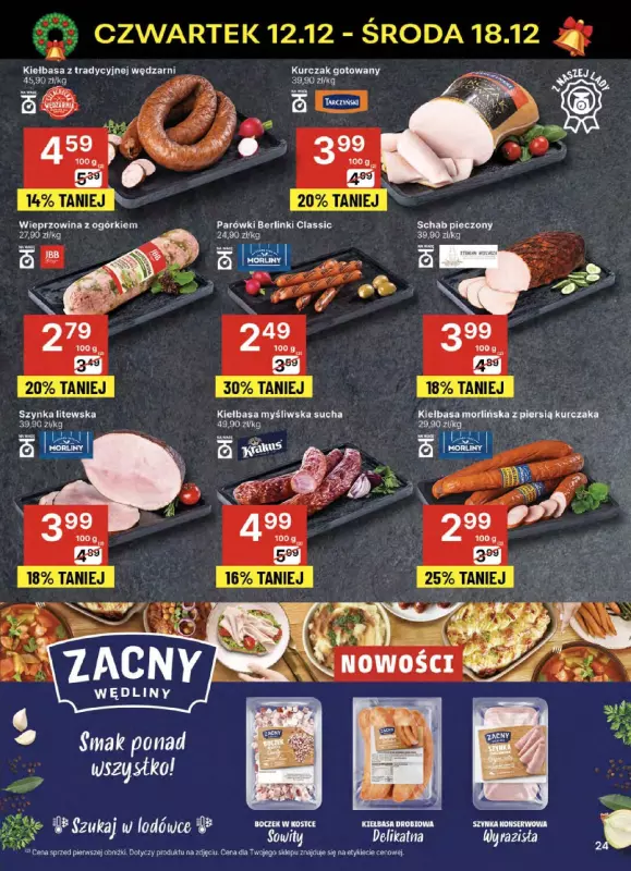 Delikatesy Centrum - gazetka promocyjna Gazetka od czwartku od czwartku 12.12 do środy 18.12 - strona 24