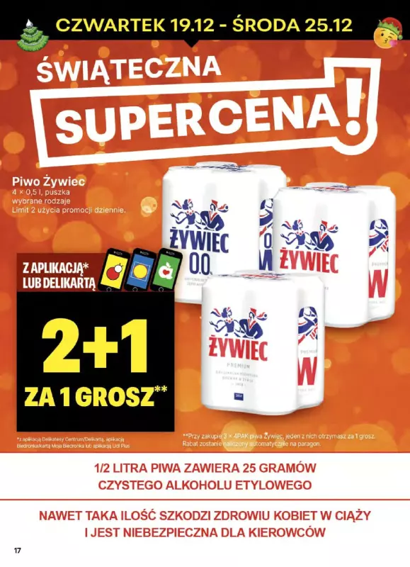 Delikatesy Centrum - gazetka promocyjna Gazetka od czwartku od czwartku 19.12 do środy 25.12 - strona 17