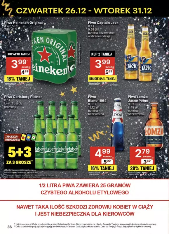 Delikatesy Centrum - gazetka promocyjna Gazetka od czwartku 26.12 do wtorku 31.12 - strona 36