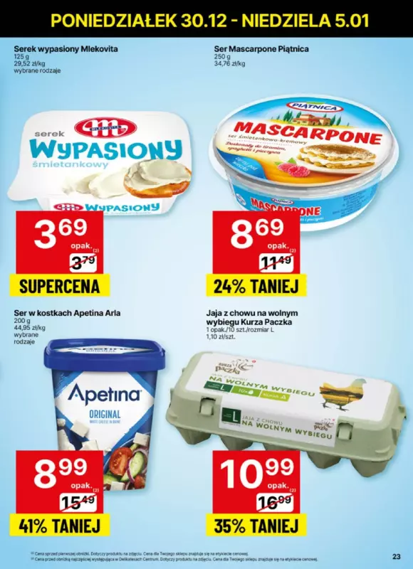 Delikatesy Centrum - gazetka promocyjna Gazetka od poniedziałku 30.12 do niedzieli 05.01 - strona 23