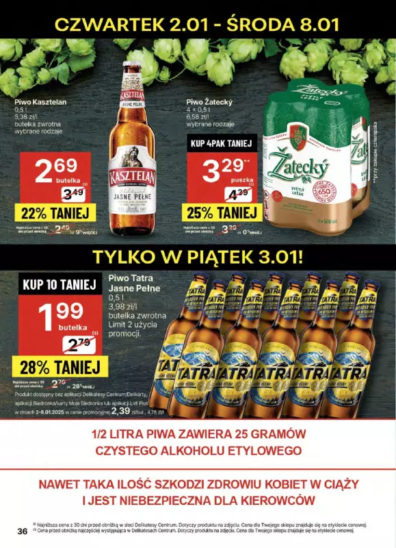 Delikatesy Centrum - gazetka promocyjna Gazetka  do środy 08.01 - strona 36