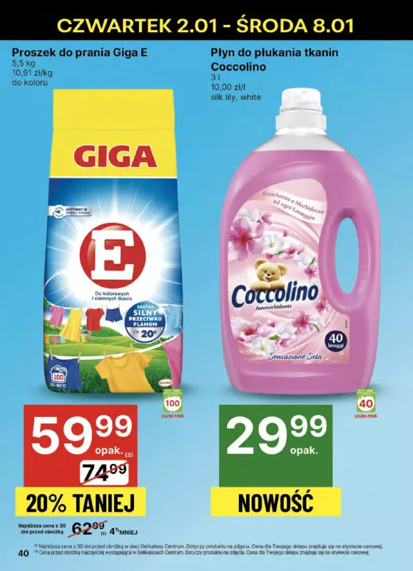 Delikatesy Centrum - gazetka promocyjna Gazetka  do środy 08.01 - strona 40