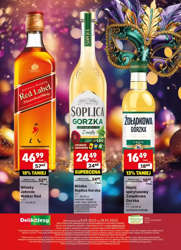 Delikatesy Centrum - gazetka promocyjna Gazetka alkoholowa  do niedzieli 19.01 - strona 20